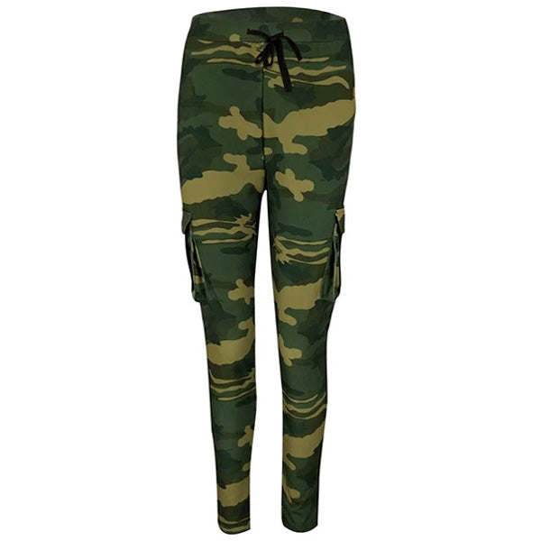 Women's Olive Camouflage Skinny Cargo Pants