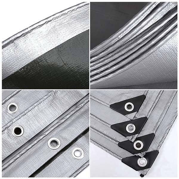 Heavy Duty Reversible Tarp in Silver Gray and Green