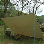 Tan Light Gray Reversible Camping Rain Fly Tarp