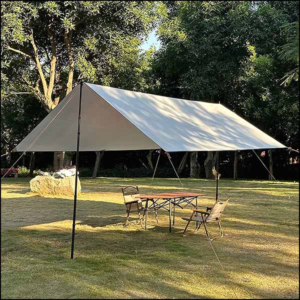 Beige Ultralight Camping Tarp for Backpacking
