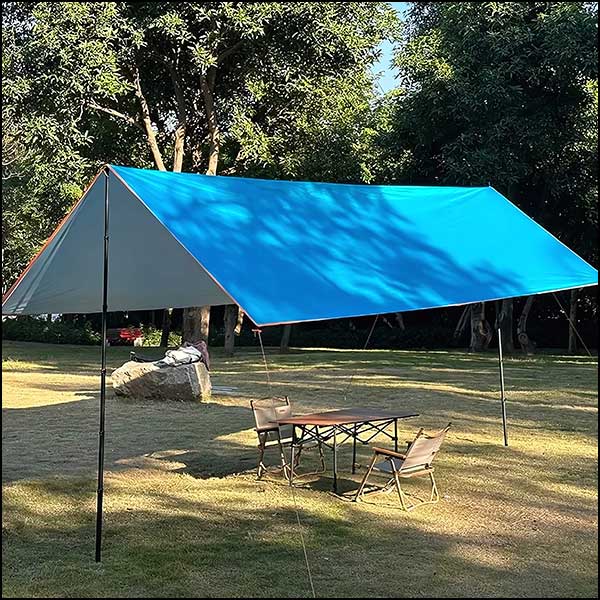 Lightweight Two-Tone Camping Tarp in Sky Blue & Grey