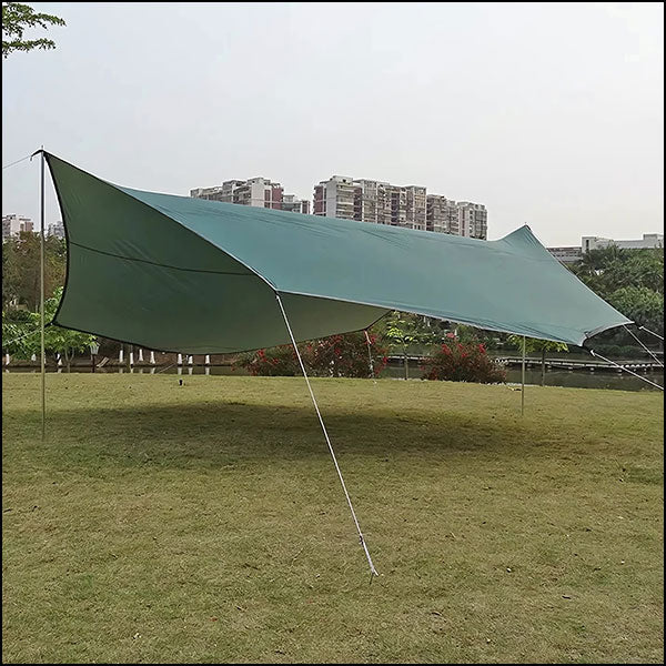 Lightweight Asymmetrical Dark Green Camping Tarp