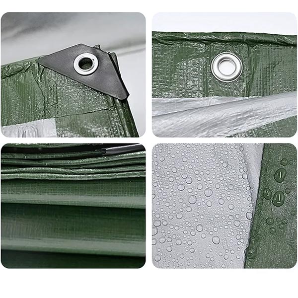 Heavy-Duty Reversible Green Silver Tarp