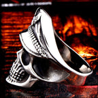 Men's Stainless Steel Officer Cap Skull Ring