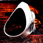Men's Stainless Steel Officer Cap Skull Ring
