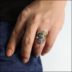 Men's Two-Tone Stainless Steel Pirate Skull Ring