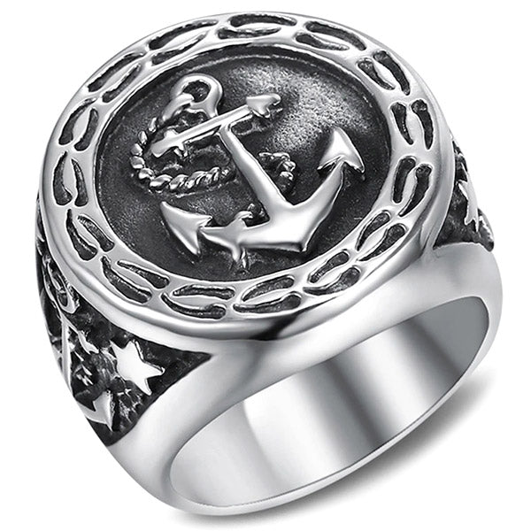 Naval Anchor Military Ring