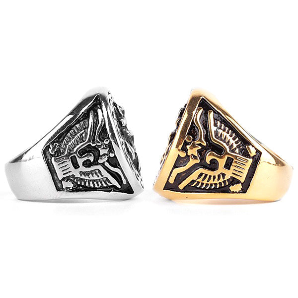 Men's Stainless Steel Anchor Viking Ring