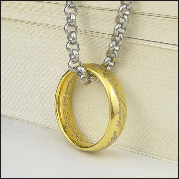 Lord of the Rings Gold-Tone Elvish Script Ring