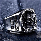 Men's Stainless Steel Skull Snake Ring US Army Sniper