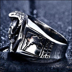 Men's Stainless Steel Skull Snake Ring US Army Sniper
