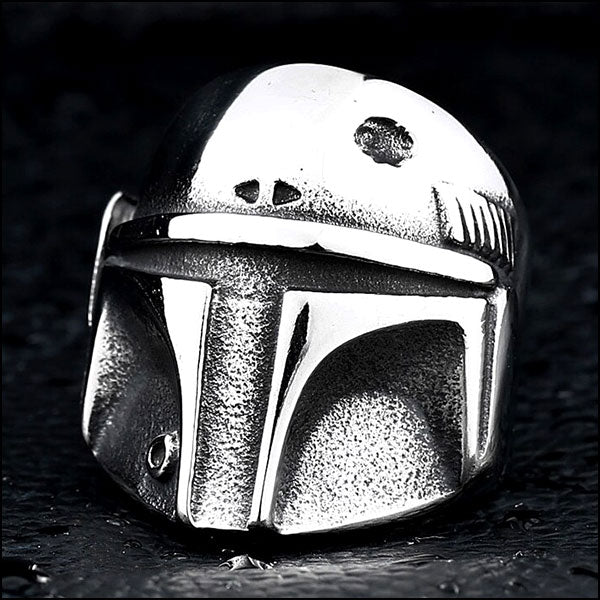 Oxidized Silver Mandalorian Helmet Charm