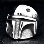 Oxidized Silver Mandalorian Helmet Charm
