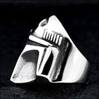 Oxidized Silver Mandalorian Helmet Charm