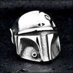 Oxidized Silver Mandalorian Helmet Charm