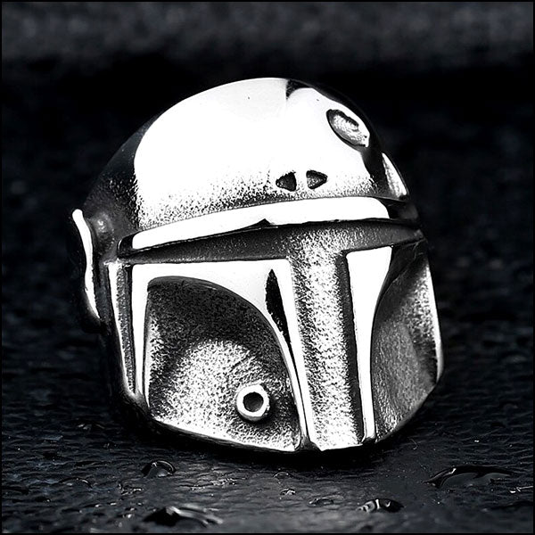 Oxidized Silver Mandalorian Helmet Charm