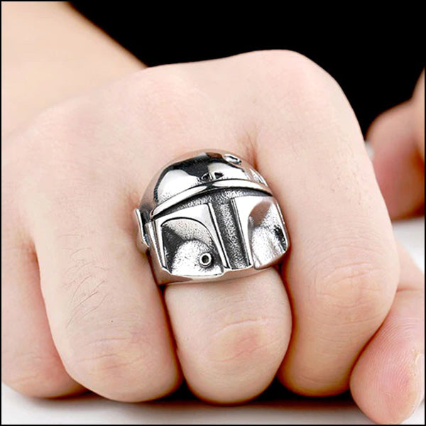 Oxidized Silver Mandalorian Helmet Charm