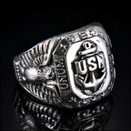 Men's USN Eagle Military Signet Ring