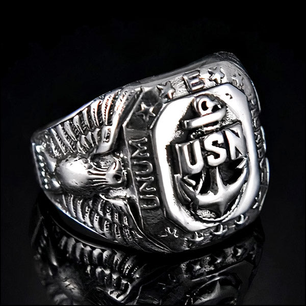 Men's USN Eagle Military Signet Ring