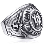 Men's Stainless Steel Veteran Eagle Ring
