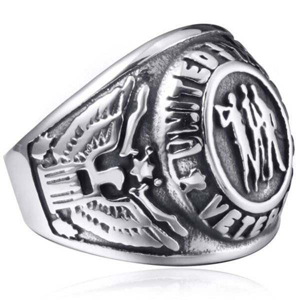 Men's Stainless Steel Veteran Eagle Ring
