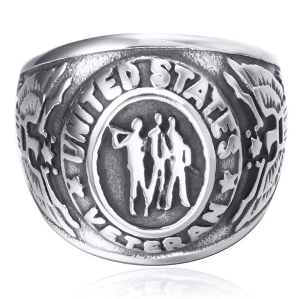 Men's Stainless Steel Veteran Eagle Ring