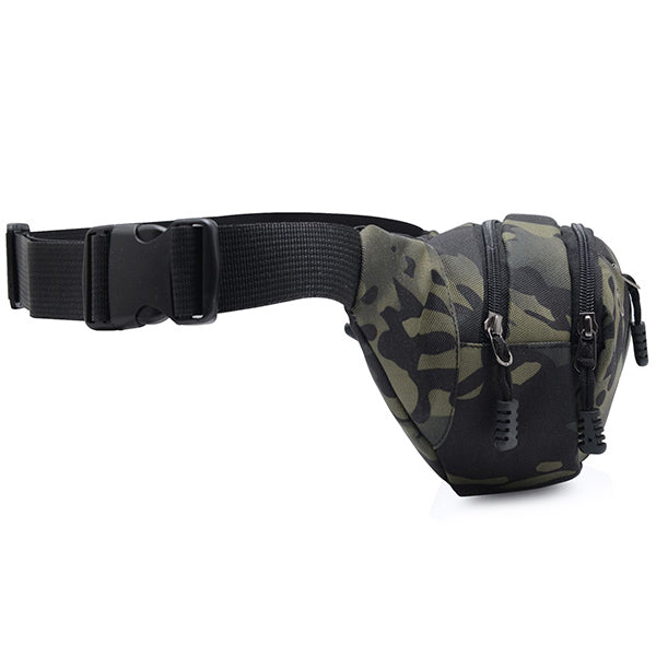 Unisex Green Camouflage Fanny Pack with 3 Pockets