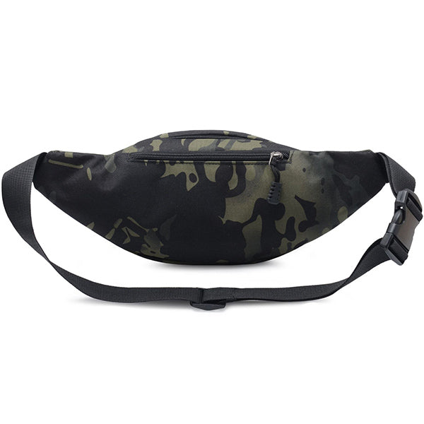 Unisex Green Camouflage Fanny Pack with 3 Pockets