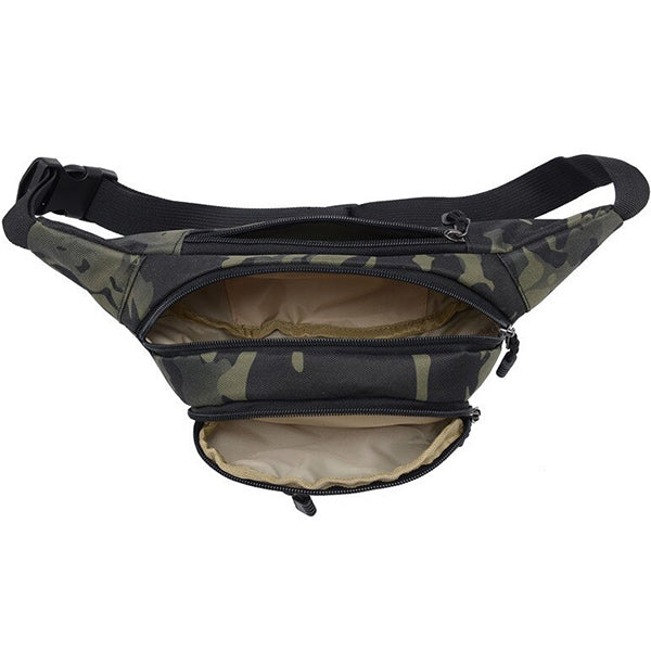 Unisex Green Camouflage Fanny Pack with 3 Pockets