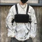 Adjustable Black Tactical Chest Bag with MOLLE