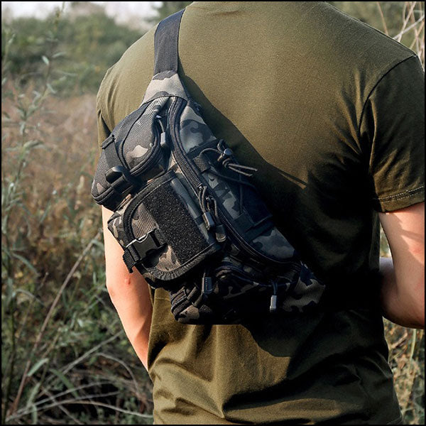 Tactical Dark Camouflage Multi-Pocket Waist Bag