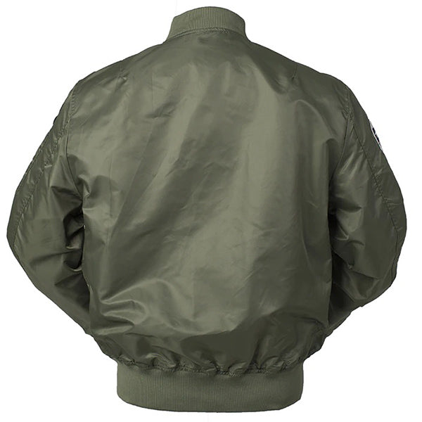 Men's Olive Green US Navy Patch Bomber Jacket
