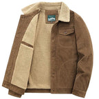 Men's Brown Corduroy Sherpa Lined Jacket