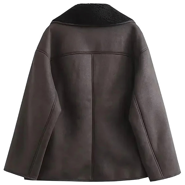 Women's Brown Leather Aviator Jacket