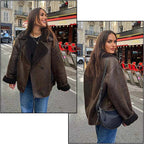 Women's Brown Leather Aviator Jacket