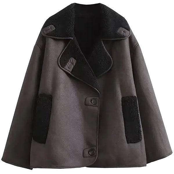 Women's Brown Leather Aviator Jacket