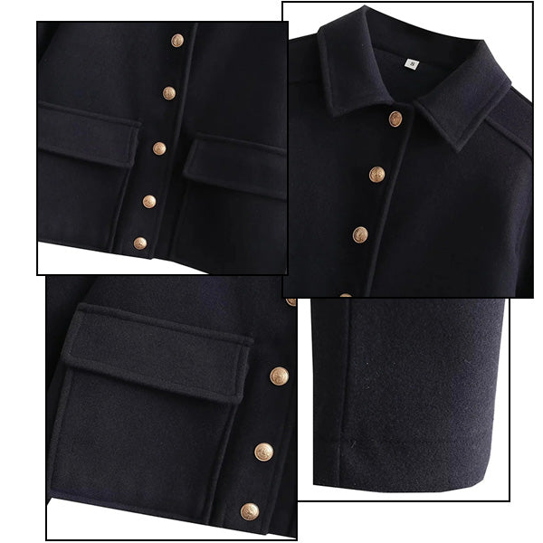Women's Blue Aviator Jacket