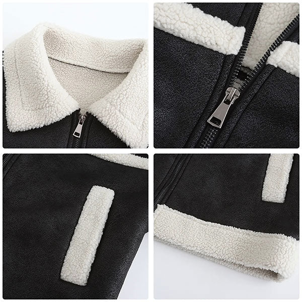 Women's Aviator Jacket with Fur Collar