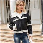 Women's Aviator Jacket with Fur Collar