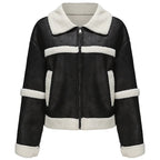 Women's Aviator Jacket with Fur Collar