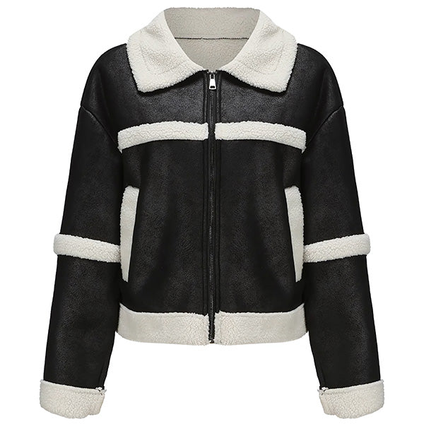 Women's Aviator Jacket with Fur Collar