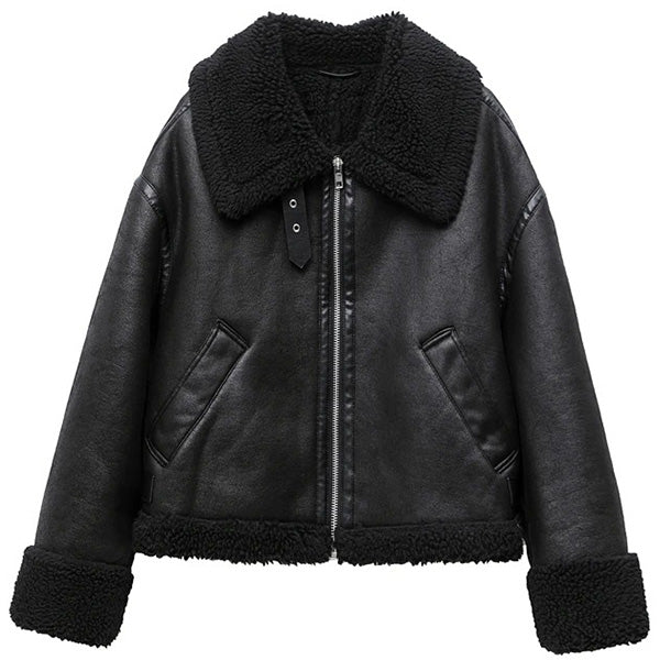 Women's Leather Aviator Jacket