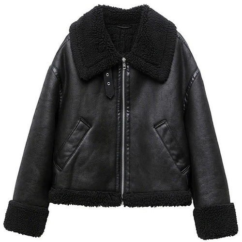 Women's Leather Aviator Jacket
