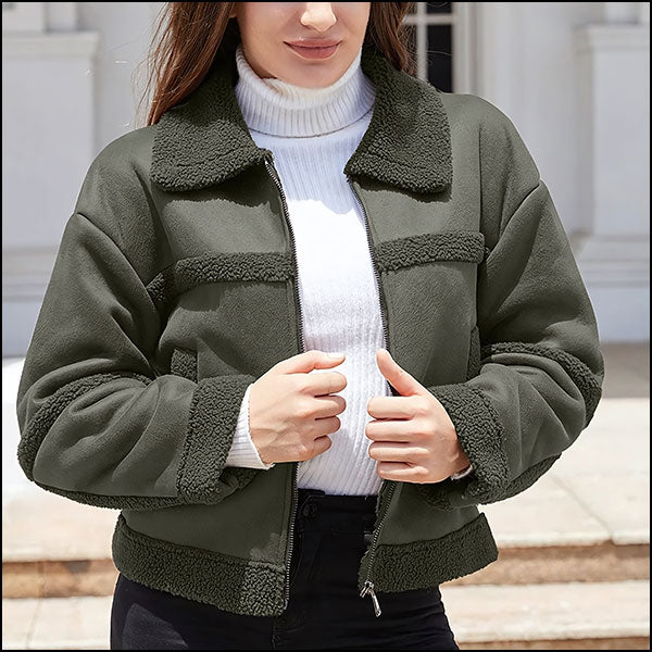 Women's Green Aviator Jacket