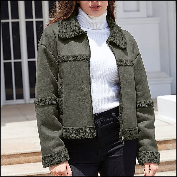 Women's Green Aviator Jacket