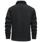 Men's Dark Gray Corduroy Sherpa Lined Jacket
