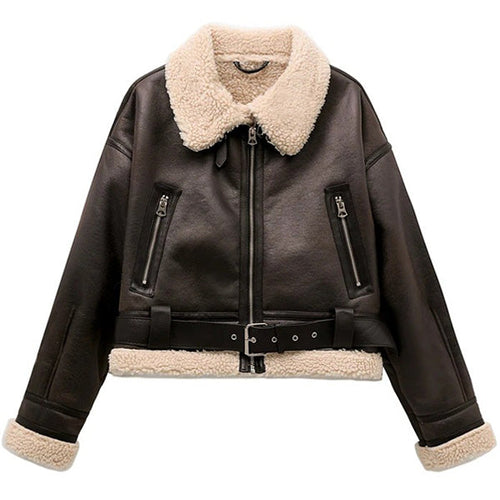 Women's Brown Aviator Jacket