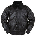 Men's Black Leather Aviator Jacket