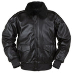 Men's Black Leather Aviator Jacket