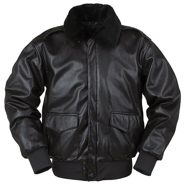 Men's Black Leather Aviator Jacket